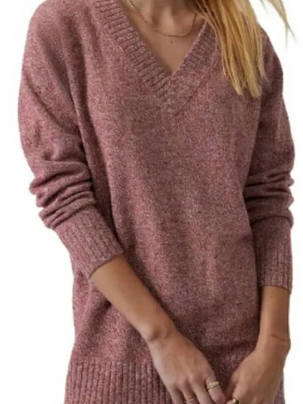 Athleta Vital V-Neck Tunic Sweater